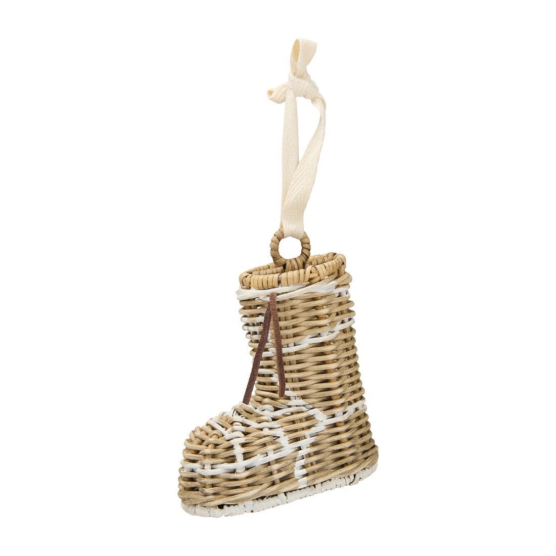 Rustic Rattan Ski Boot Ornament