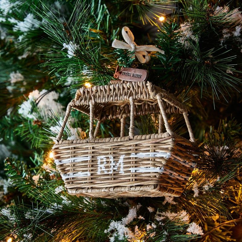 Rustic Rattan Ski Lift Ornament