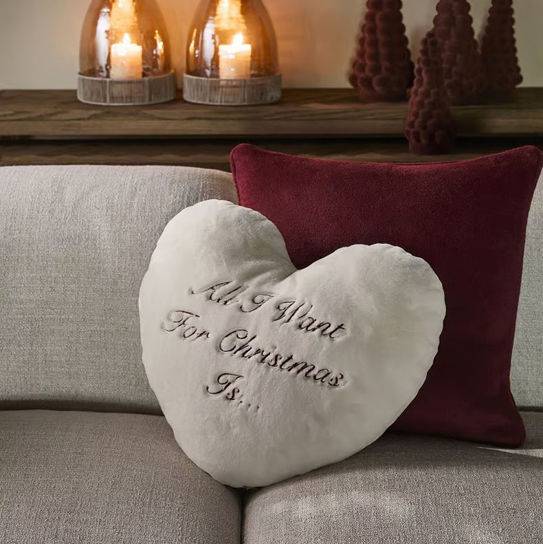Christmas Wish Heart Box Pillow Christmas Wish Heart Box Pillow