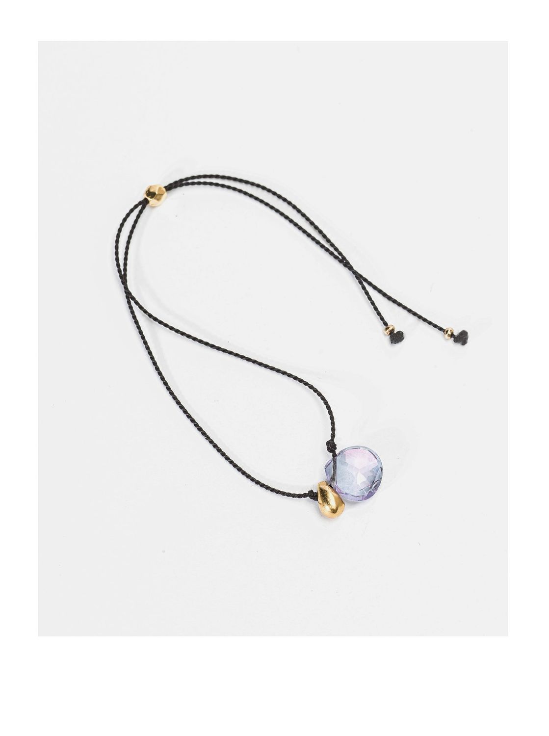 SILK NACKLACE WITH A TOPAZ OR QUARTZ DROP