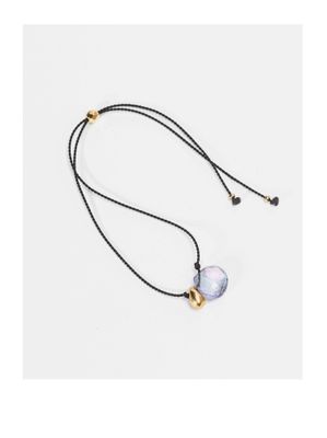 SILK NACKLACE WITH A TOPAZ OR QUARTZ DROP
