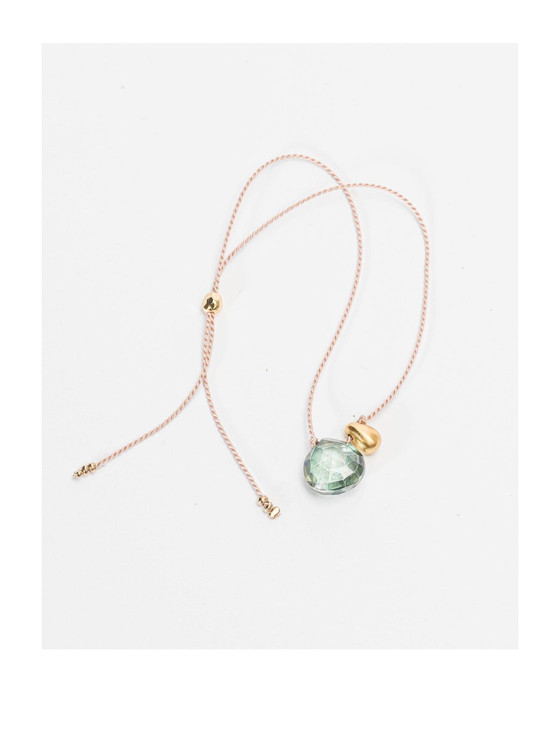 SILK BRACELET WITH A TOPAZ OR QUARTZ DROP