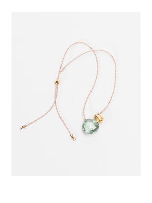 SILK BRACELET WITH A TOPAZ OR QUARTZ DROP