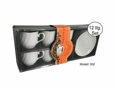 Porzellan Mokka Espresso Tassen Set "Weiß"