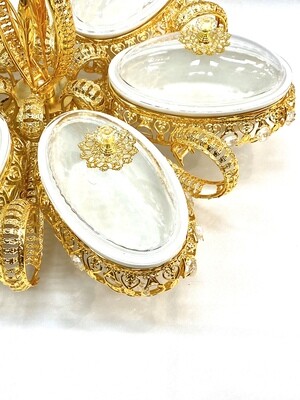 Oriental Servierschalen Gold/Silber Oval