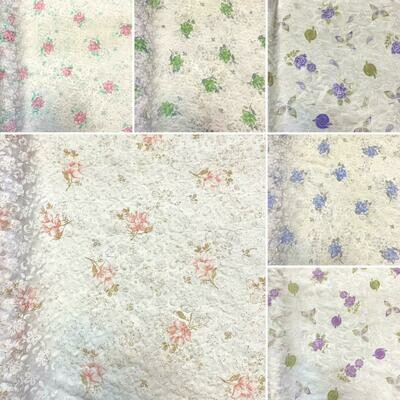 Stoff Tüll mit Muster Glänzend Blüten Kleid Tuch Weiß Ivory Glitzer 0,5m