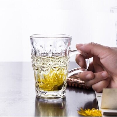 6er-Set Teeglas Gläser Klein Trinkgläser mit Henkel 208ml
