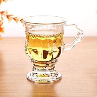 6er-Set Teeglas Gläser Teetasse Trinkgläser mit Henkel Klein 150ml