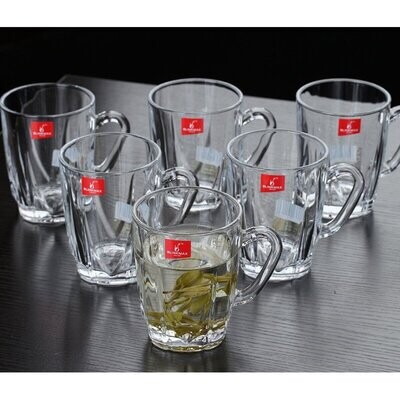 6er-Set Teeglas Gläser Trinkgläser Kaffeetassen Cappuccino mit Henkel 230ml