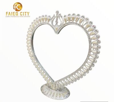 Herzförmiger Spiegel Silber Perlen