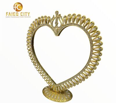 Herzförmiger Spiegel Gold Perlen
