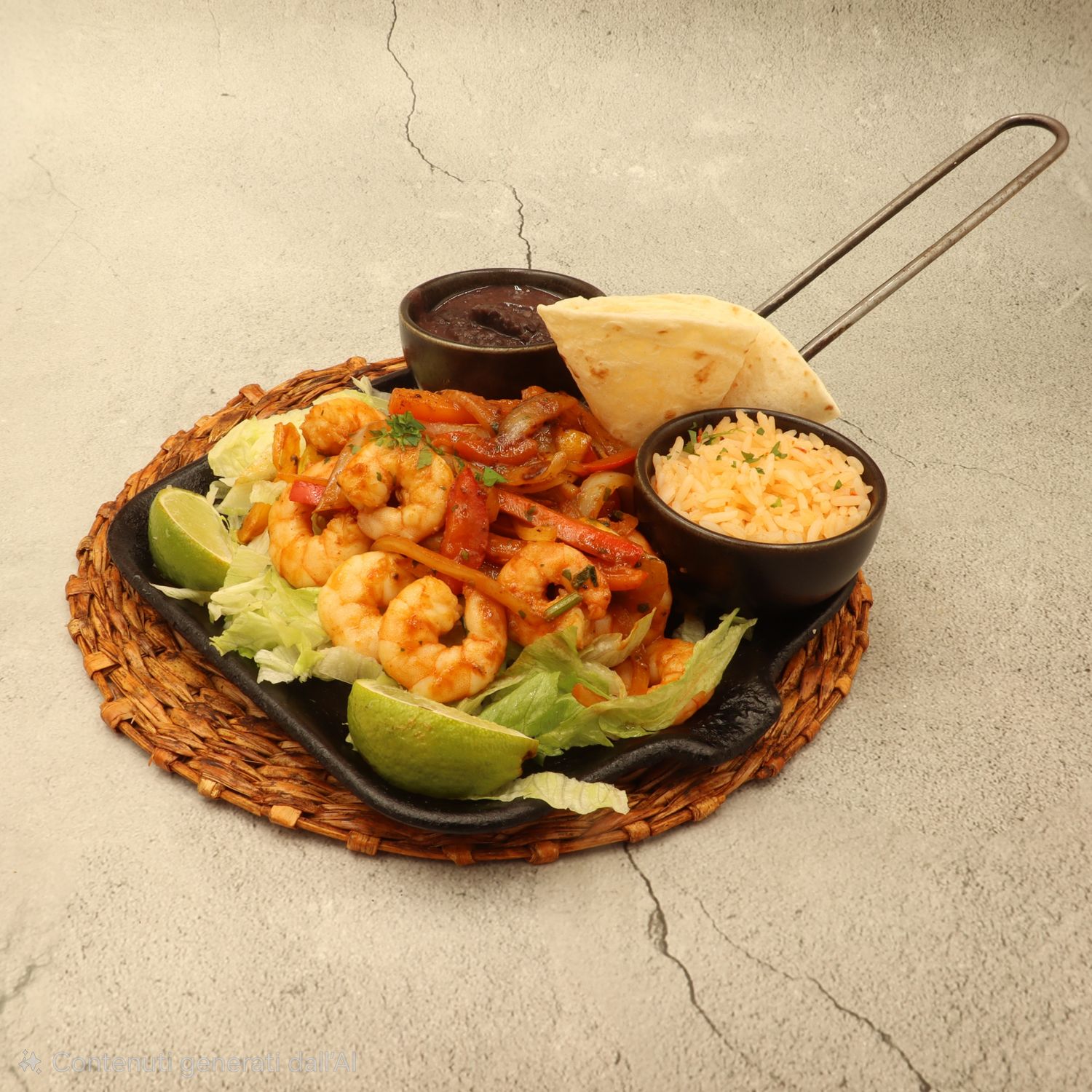 Fajitas de camarones