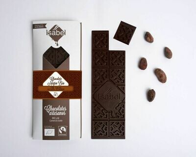 Biologische tablet van Chocolade 73%  Cacao, Herkomst  uit Ecuador, 80 Gram (doos 10 x 80 Gram)