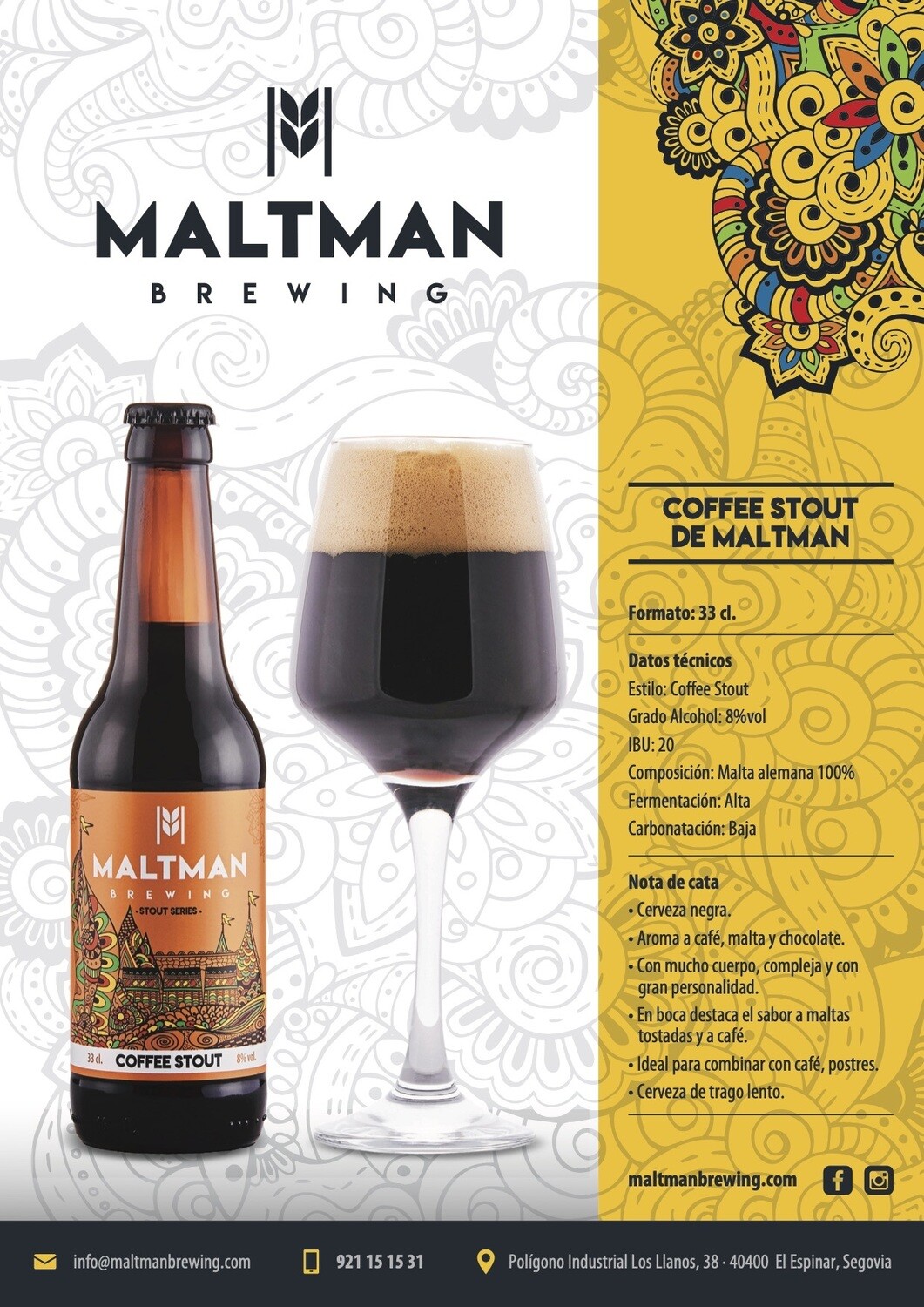 Maltman Koffie Stout 8 % / 24 x 33 cl