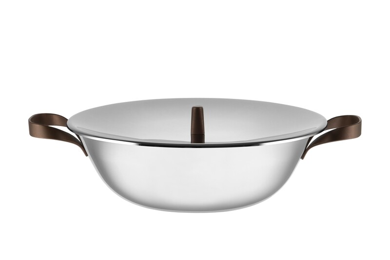 Alessi Edo  Wok con griglia e coperchio
