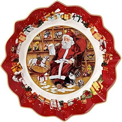 Villeroy &amp; Boch Toy’s Fantasy Ciotola grande babbo Natale che legge la lista dei desideri