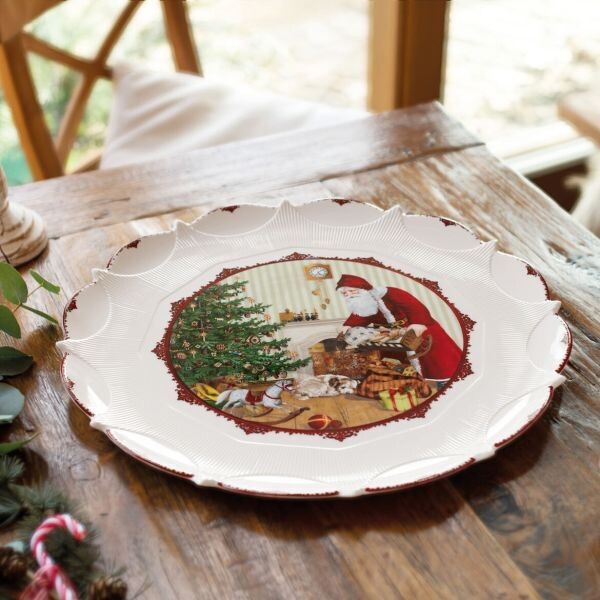 Villeroy &amp; Boch Toy’s Fantasy Piatto pasticcieria grande babbo Natale con regali