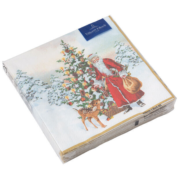 Villeroy &amp; Boch Winter Collage Specials Tovaglioli L babbo Natale con albero 33x33 cm 20pz