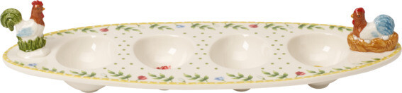 Villeroy &amp; Boch SPRING AWAKENING Barca-uovo &quot;Gallo &amp; Gallina&quot;