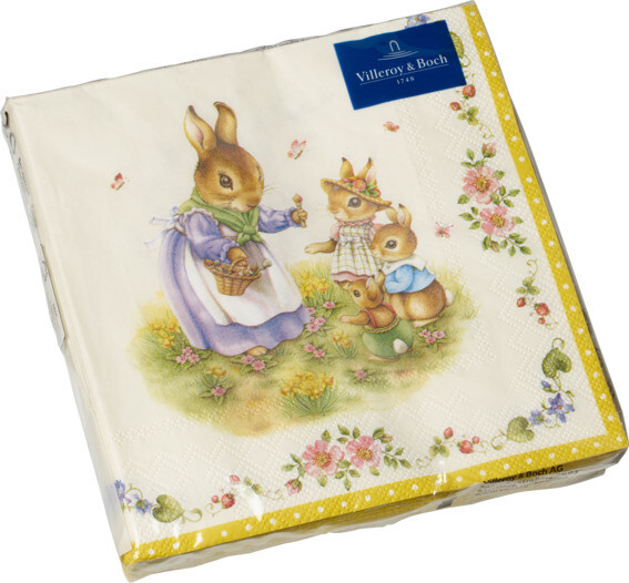 Villeroy &amp; Boch EASTER ACCESSOIRES Tovaglioli famiglia di conigli 20 pz
