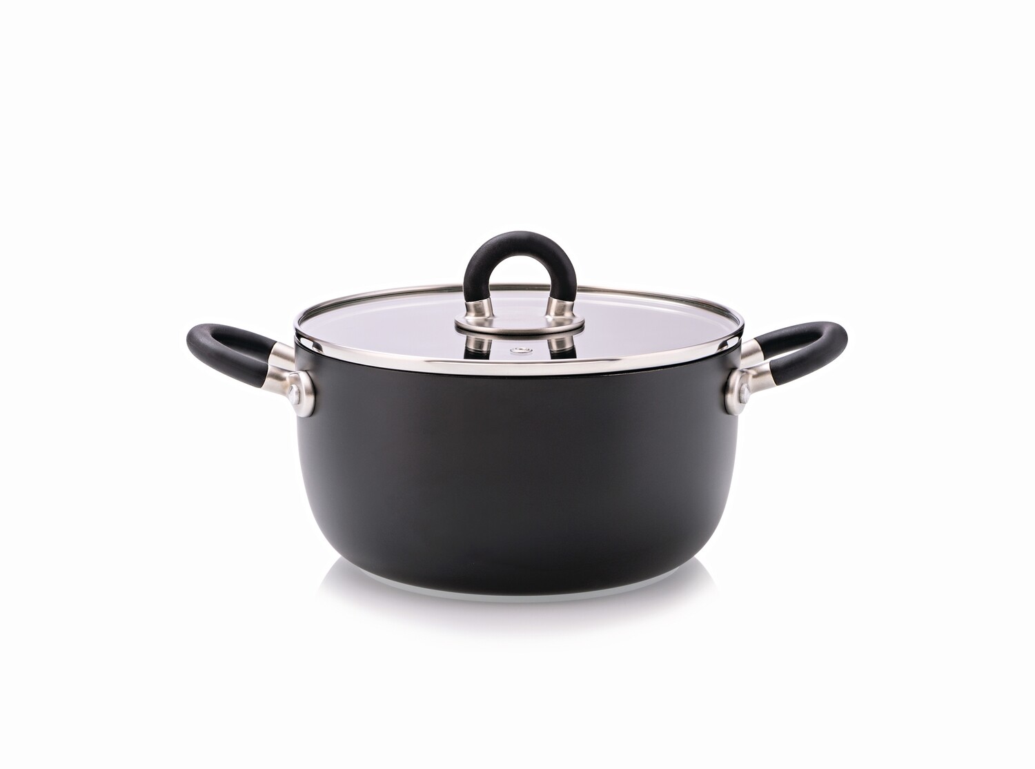 Alessi Sten casseruola 20 cm 2 manici nera con coperchio