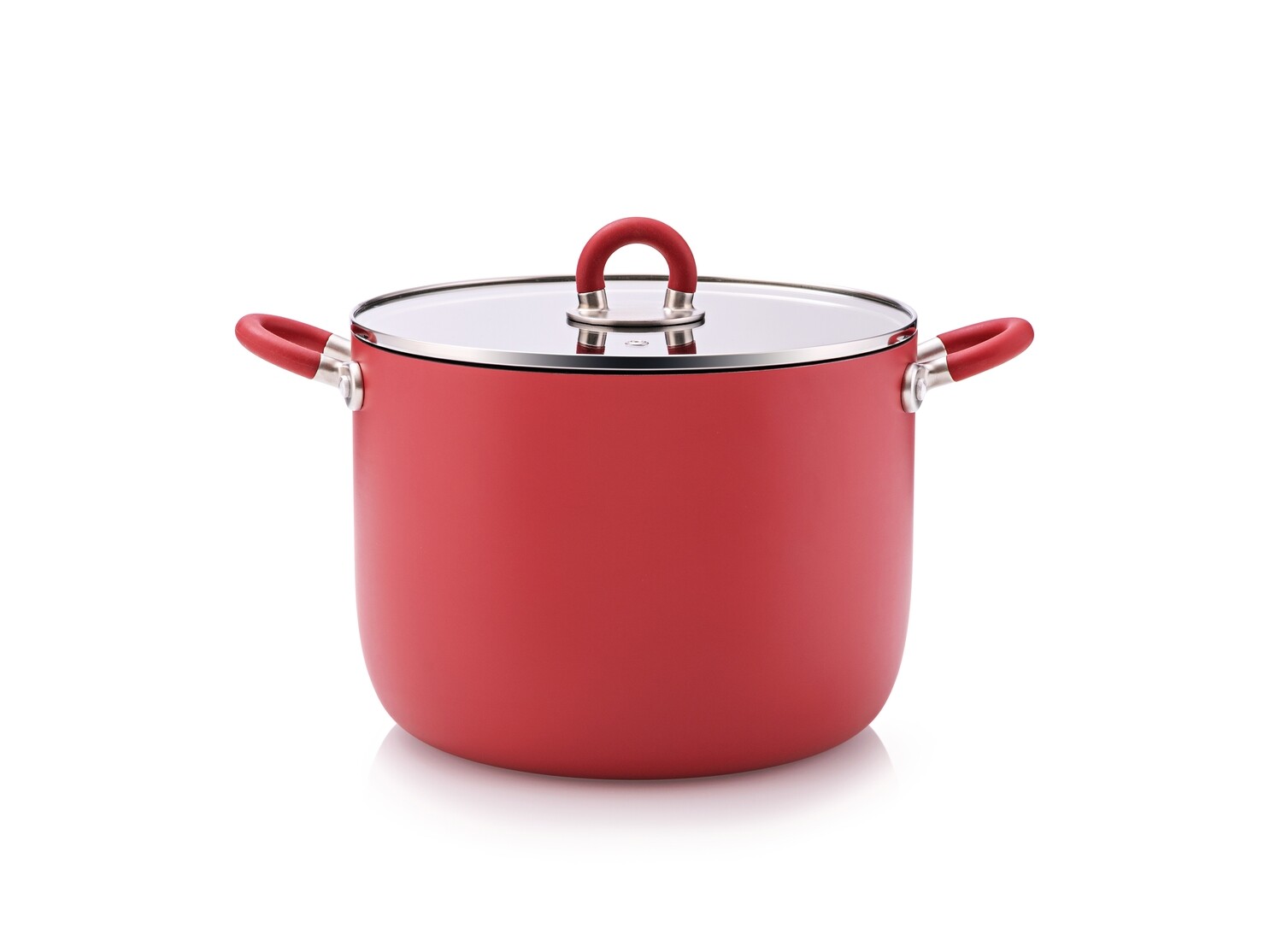 Alessi Sten pentola 20 cm 2 manici rossa con coperchio