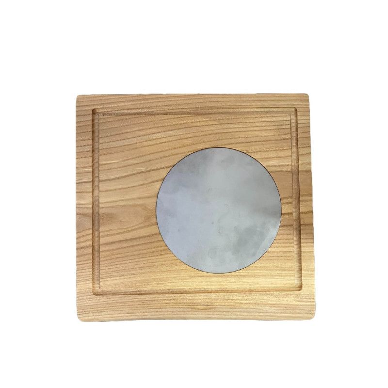 All in one piatto in legno con inserto in acciaio