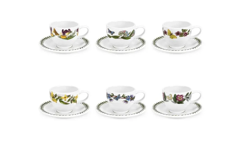 Portmeirion Botanic Garden set 6 tazze espresso c/piatto