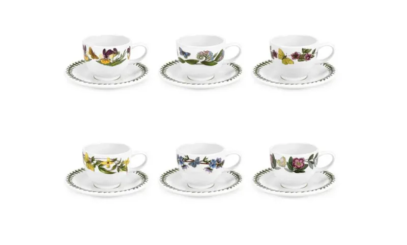 Portmeirion Botanic Garden set 6 tazze espresso c/piatto