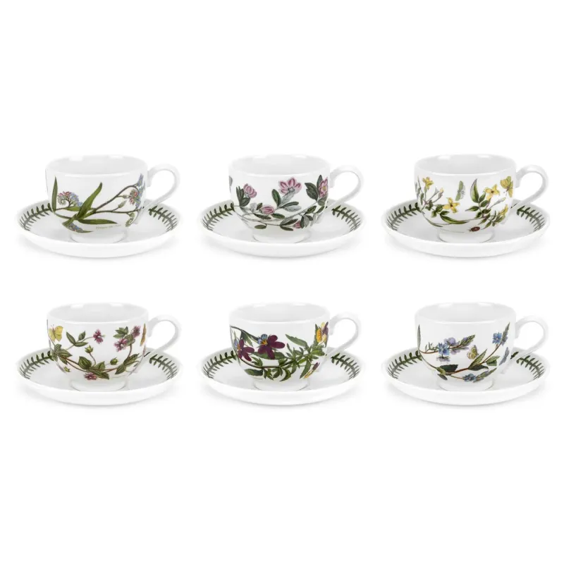 Portmeirion Botanic Garden set 6 tazze colazione c/piatto