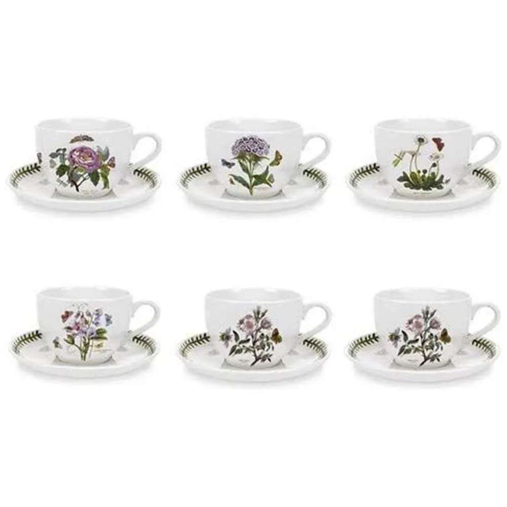 Portmeirion Botanic Garden set 6 tazze jumbo c/piatto