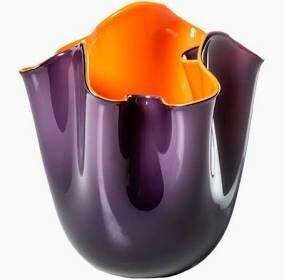 Venini Fazzoletto small indaco/arancio