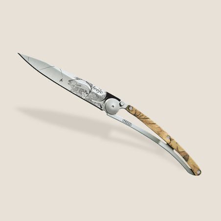 Deejo coltello serramanico con decoro pesca
