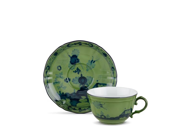 Ginori Oriente Italiano Malachite tazza tè con piattino