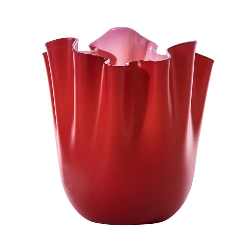 Venini Fazzoletto vaso piccolo rosso opale