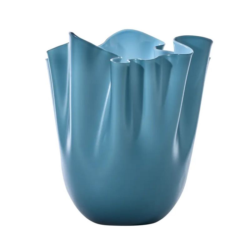Venini Fazzoletto vaso grande acquamare