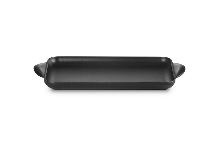 Le Creuset Tradition Grill Ghisa Rettangolare Liscio 32x22 CM - Nero M