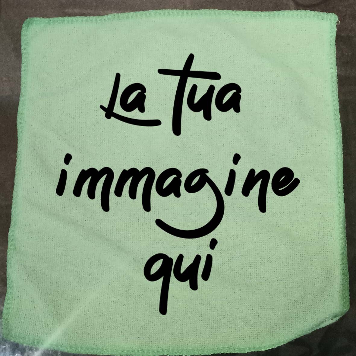 Lavetta 25x25 colore verde, azzurro, rosa con la tua immagine/foto/scritta/logo