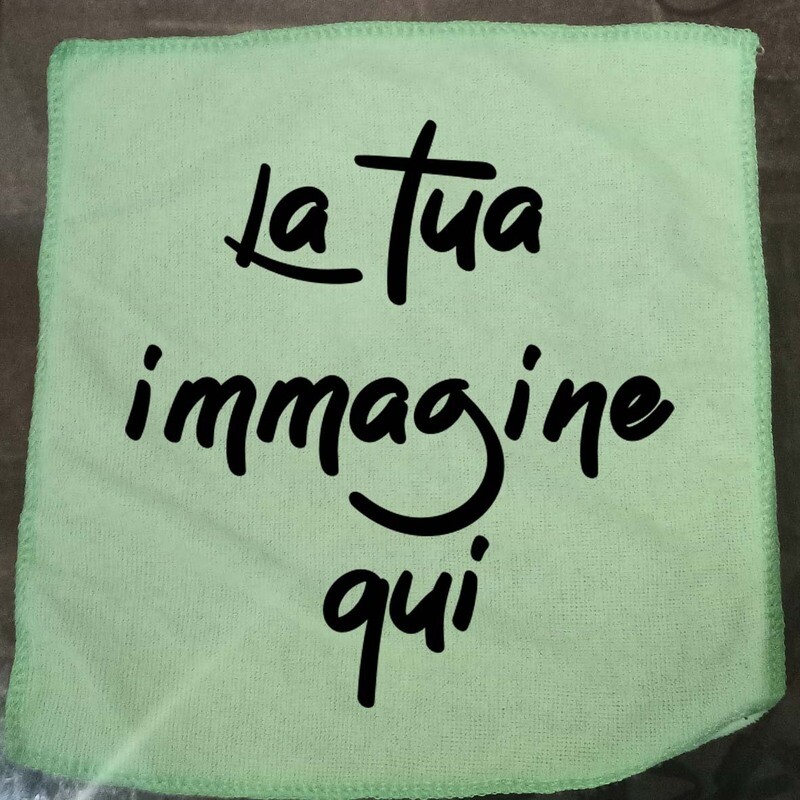 Lavetta 25x25 colore verde, azzurro, rosa con la tua immagine/foto/scritta/logo