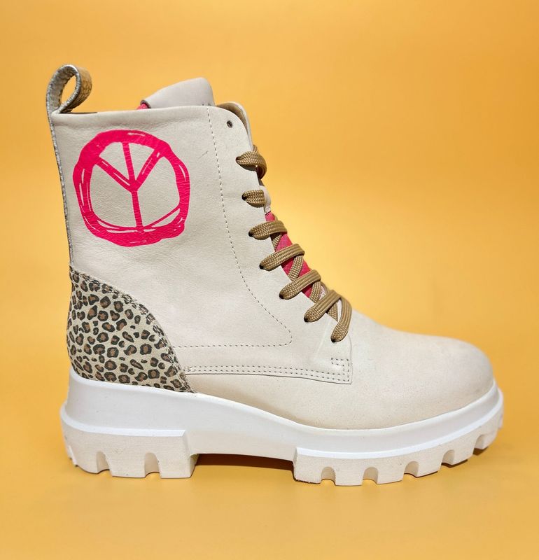 MIA.19/13 PEACE LEO NUBUK WHITE PINK ☮️ unique size