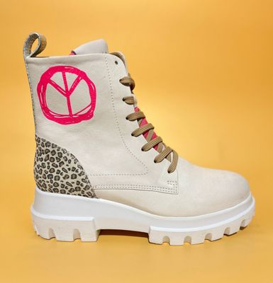 MIA.19/13 PEACE LEO NUBUK WHITE PINK ☮️ unique size