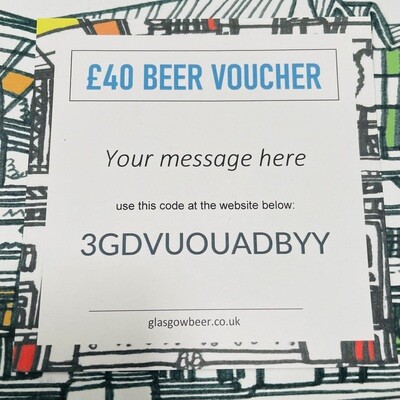 Glasgow Beer Vouchers £20 to £100