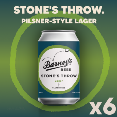 Barney's Stone's Throw Lager 6 pack