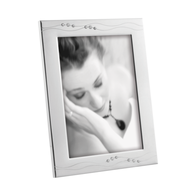PORTAFOTO IN METALLO LUCIDO CON STRASS 10x15