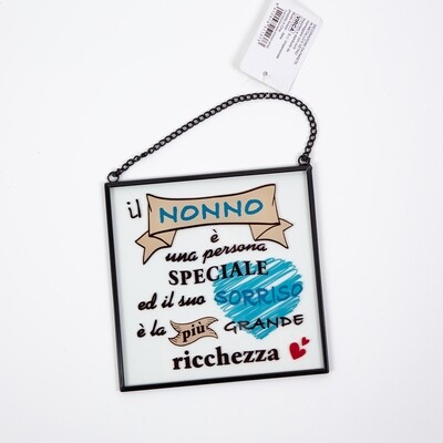 Targhetta appendibile in vetro