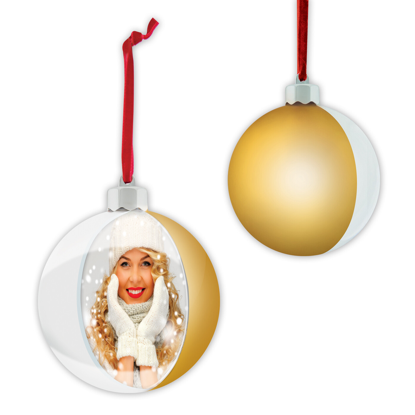 PALLINA 10x10 CON FOTO - GOLD SATIN