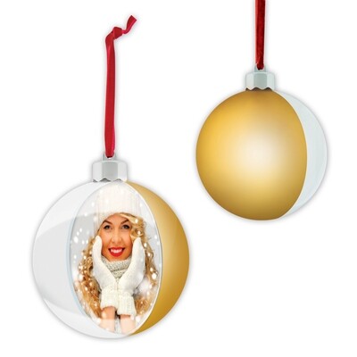 PALLINA 10x10 CON FOTO - GOLD SATIN