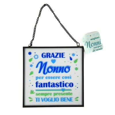 Targhetta appendibile in vetro