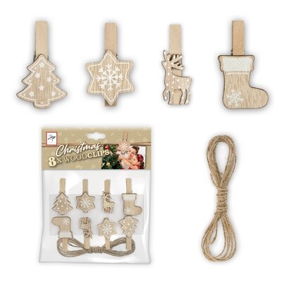 KIT WOOD CLIPS BROWN