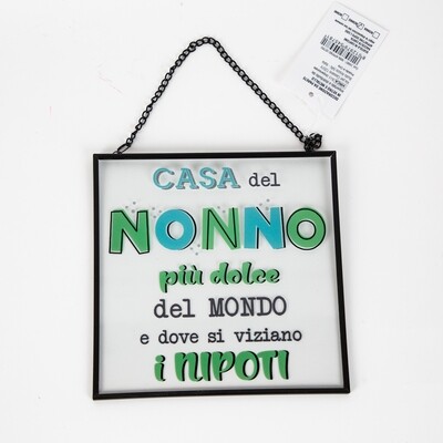 Targhetta appendibile in vetro NONNO